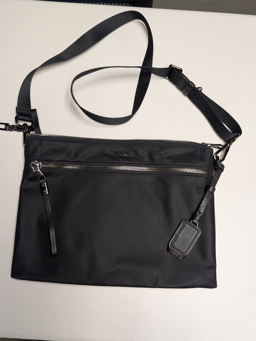 Tumi Black Nylon Crossbody Sling Bag